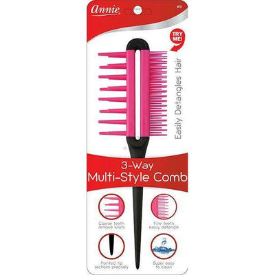 Annie 3-way Multi-Style Comb Pink - Sfbeautybar