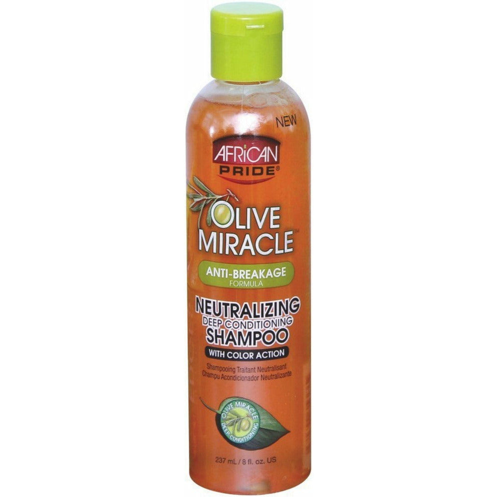 African Pride Olive Miracle Neutralizing Shampoo 8oz - Sfbeautybar