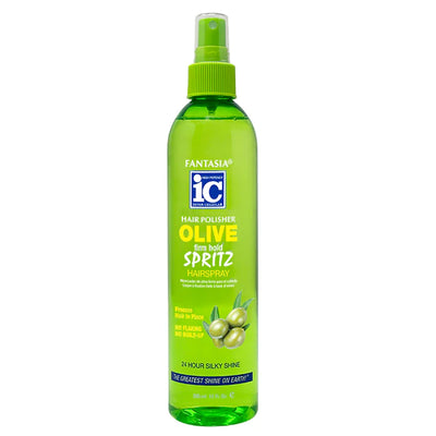 Fantasia Hair Polisher Olive Oil Firm Hold Spritz 12oz - Sfbeautybar