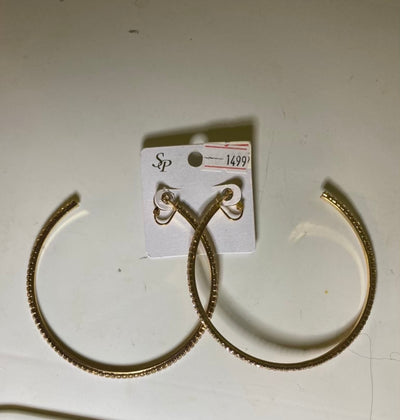 SP Gold Diamond Hoop Earrings