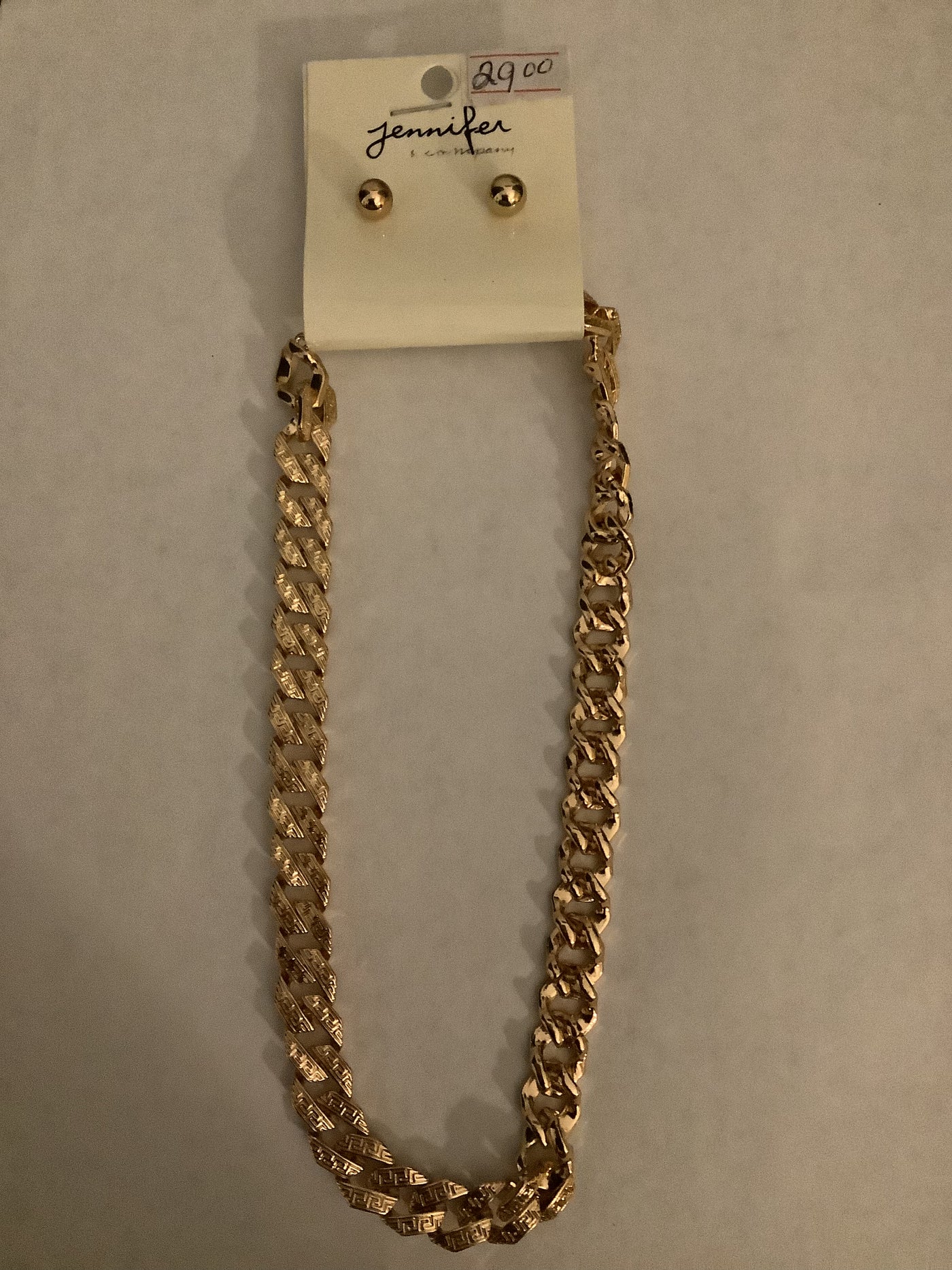 Gold Chain and Earrings
