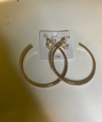 SP Silver Diamond Hoop Earrings